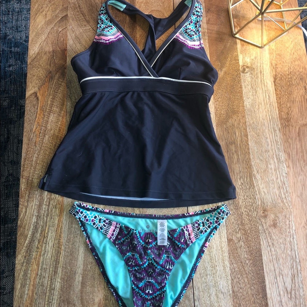 Athleta Twist Back Tankini XS Top & Bottoms